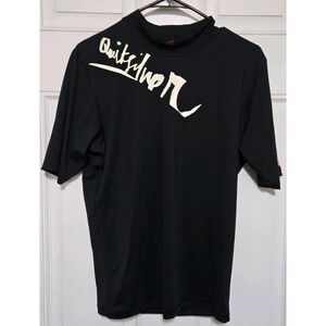 Quicksilver Rash Guard Size Small UV Tech Black Shirt Short Sleeve Surf Swim